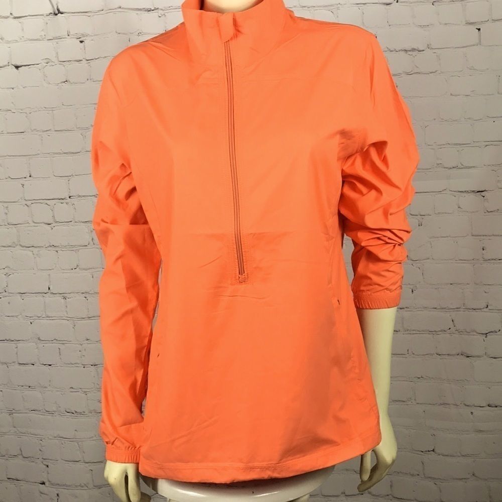Cutter & Buck 1/2 zip Windbreaker Med EUC Orange Golf